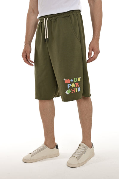 Bermuda in cotone regular DPE 2433 verde SS25