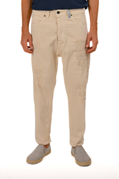 Pantaloni in cotone Pop Astra panna SS22