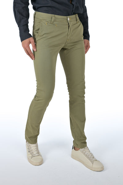Pantaloni in cotone slim Kinos verde SS26