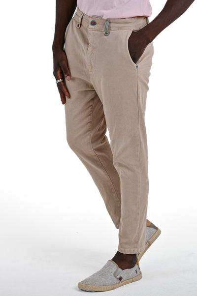 Pantaloni in cotone slim Groove Libeccio SS24