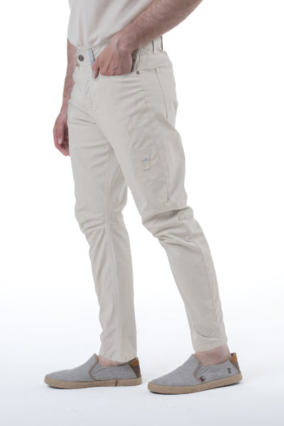 Kron AM3 beige tapered cotton trousers SS24