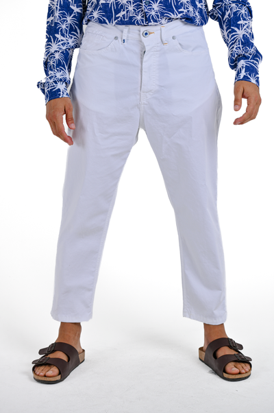 Loose Cotton Pants King Raso White SS25