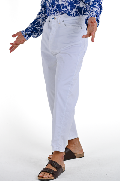Loose Cotton Pants King Raso White SS25