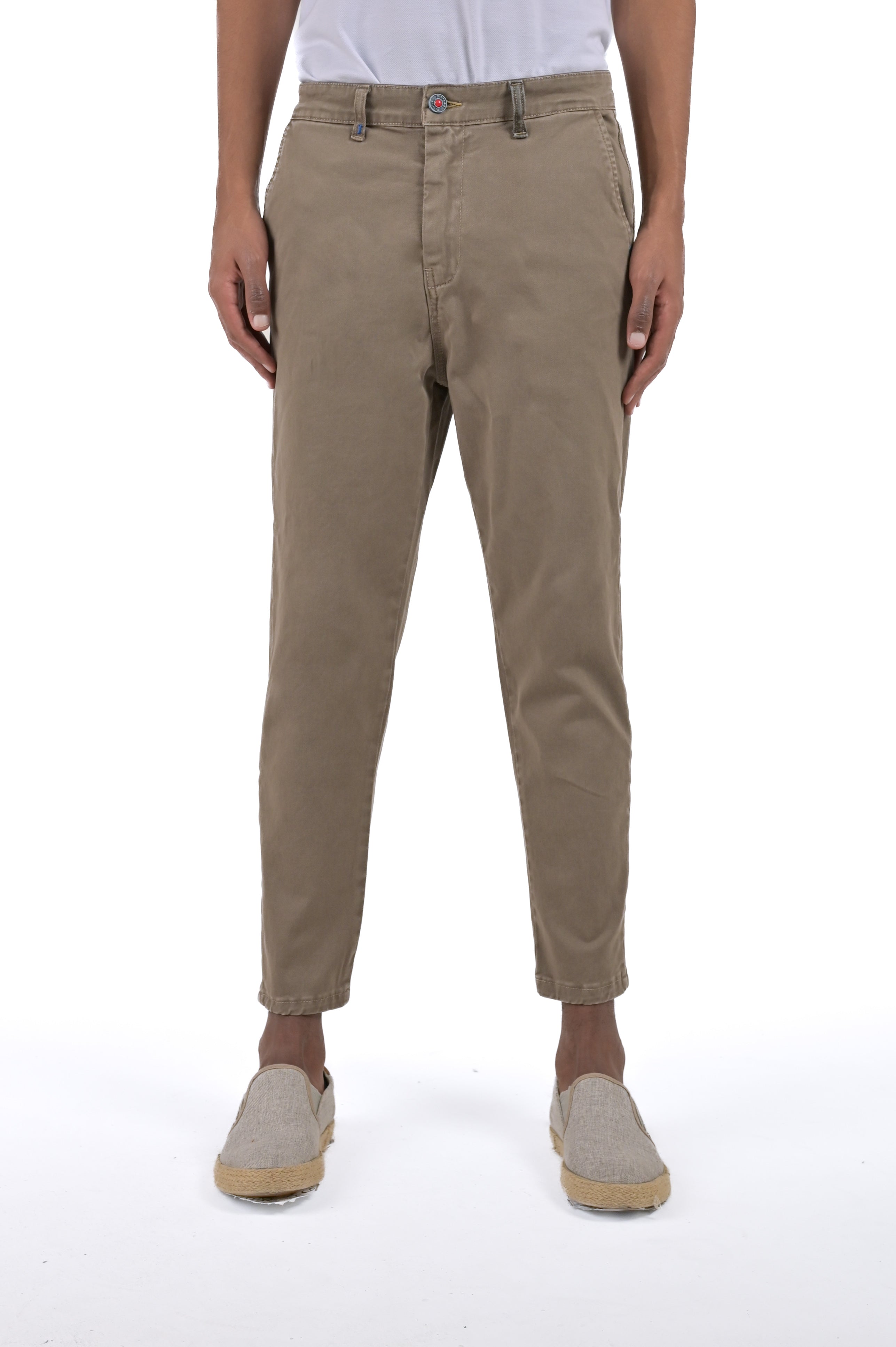 Pantaloni in cotone slim Groove Libeccio SS24