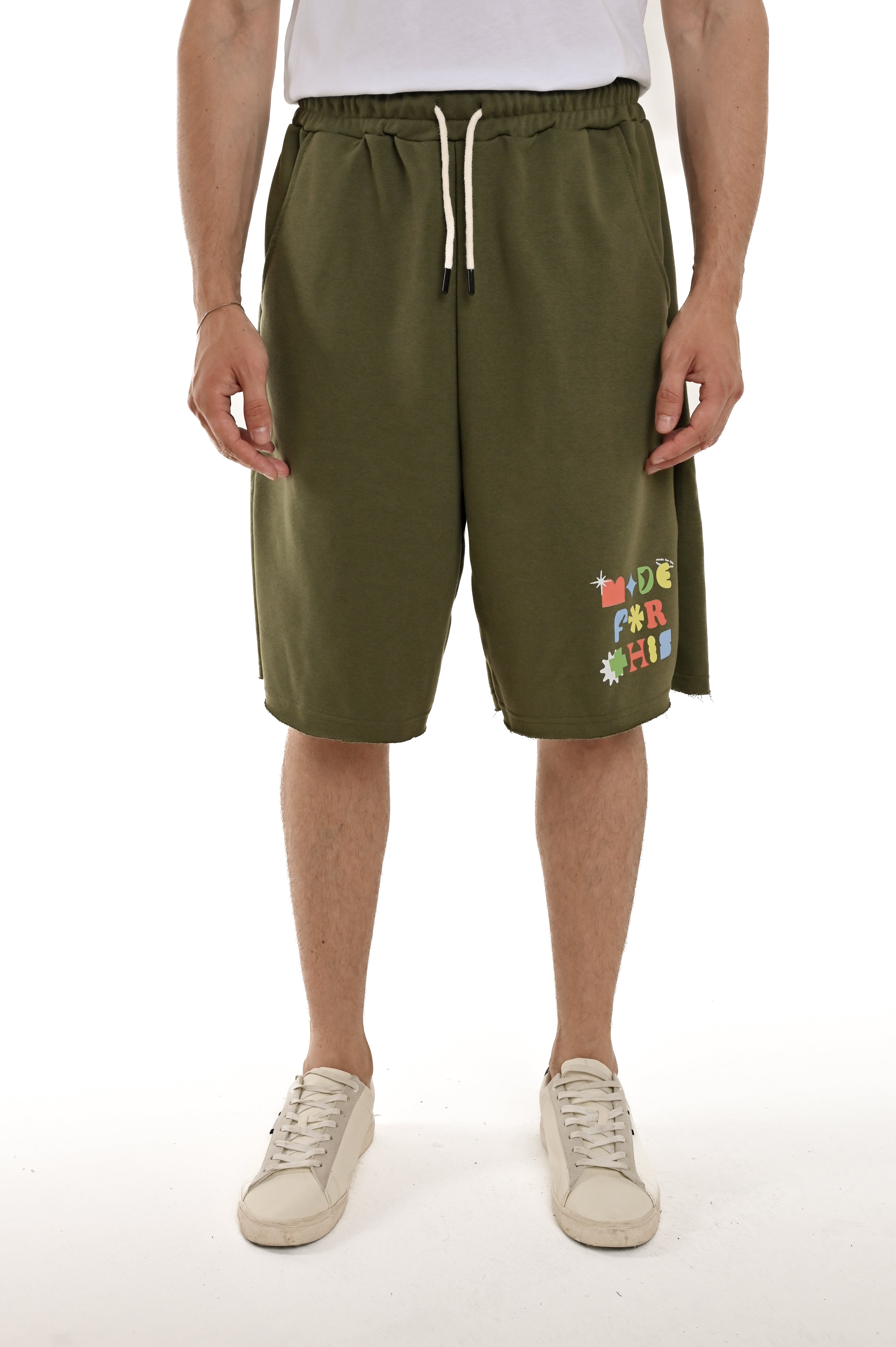 Regular Flow Green Cotton Bermuda SS24