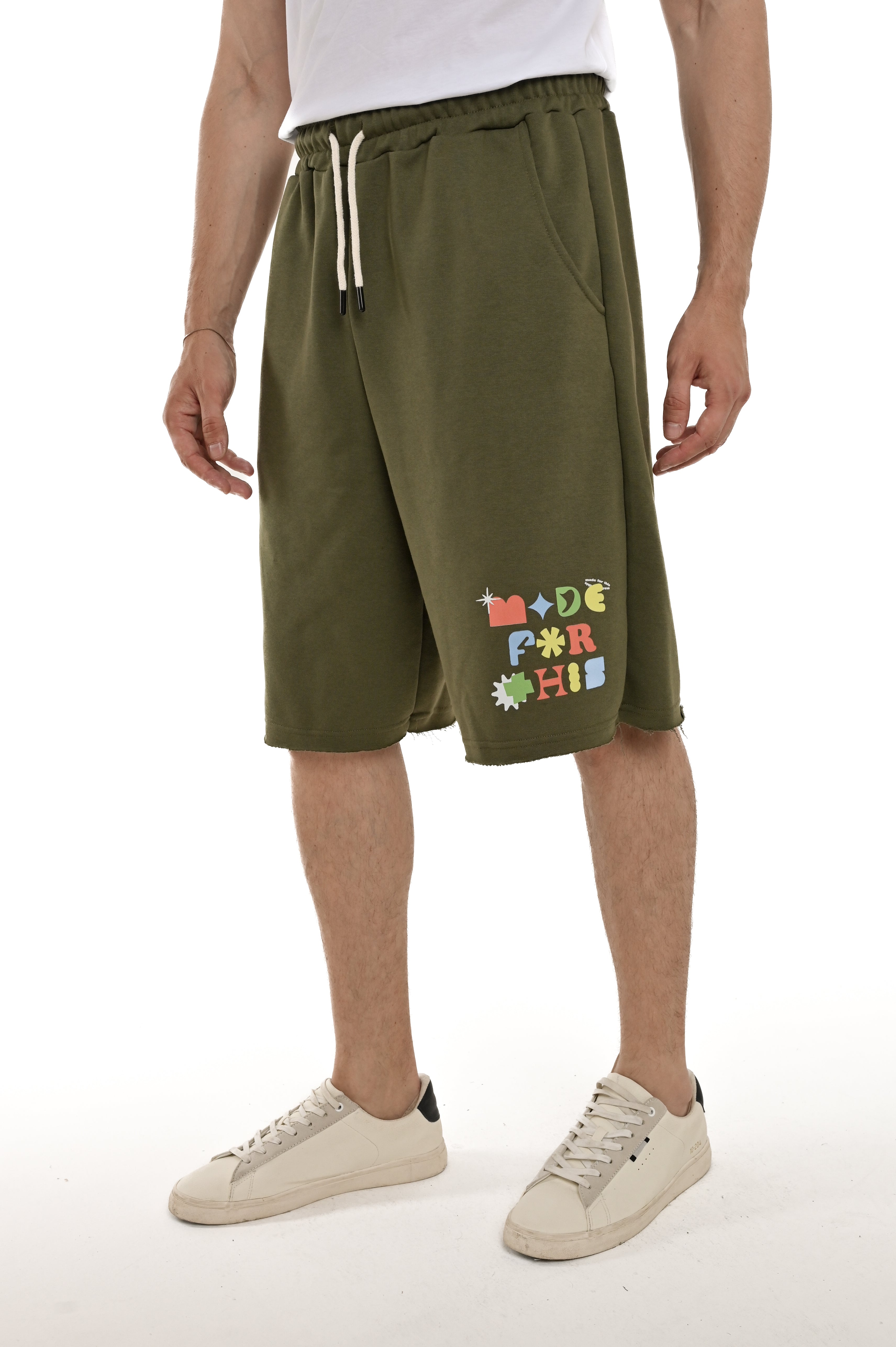 Regular Flow Green Cotton Bermuda SS24