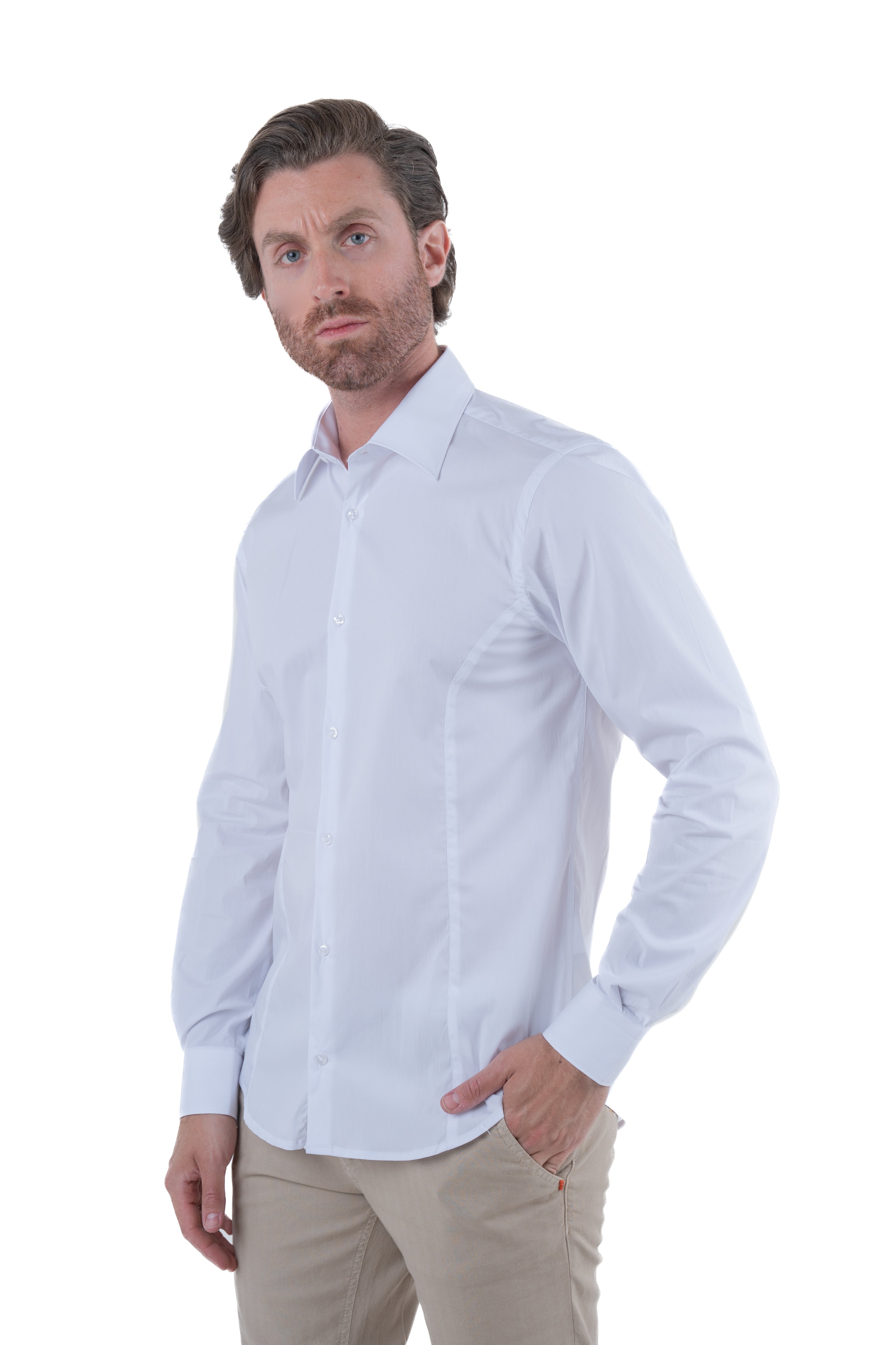 Regular Basic White Cotton Shirt SS25