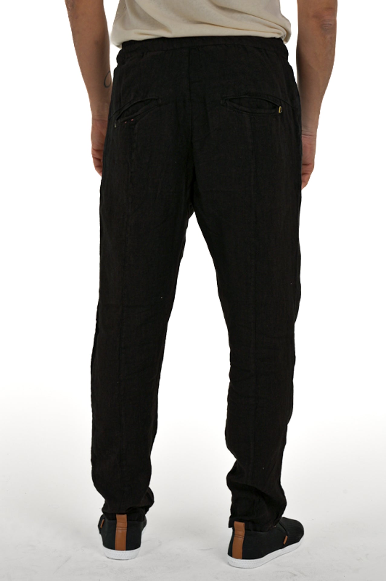 Pantaloni in lino tapered Roby Nero SS25