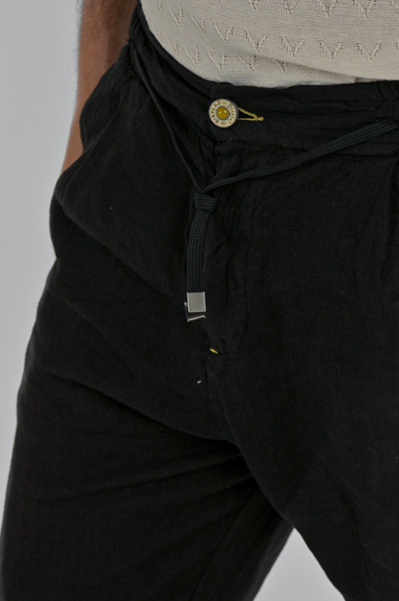 Pantaloni in lino tapered Roby Nero SS25