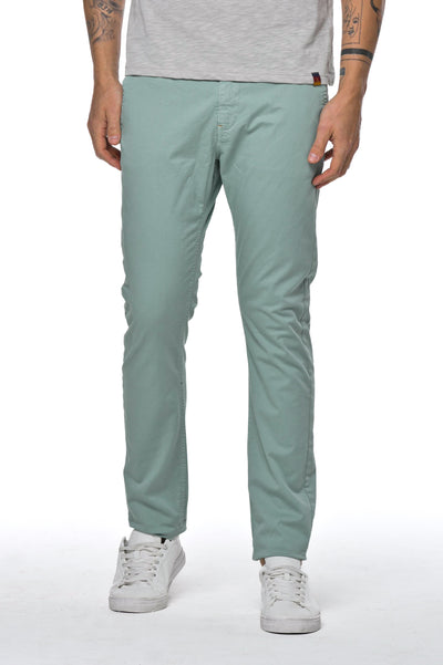 Pantaloni in cotone slim Kinos Verde Acqua SS26