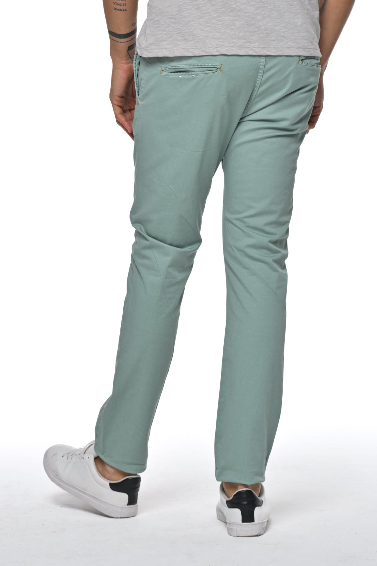 Kinos Slim Cotton Trousers Aqua Green SS25