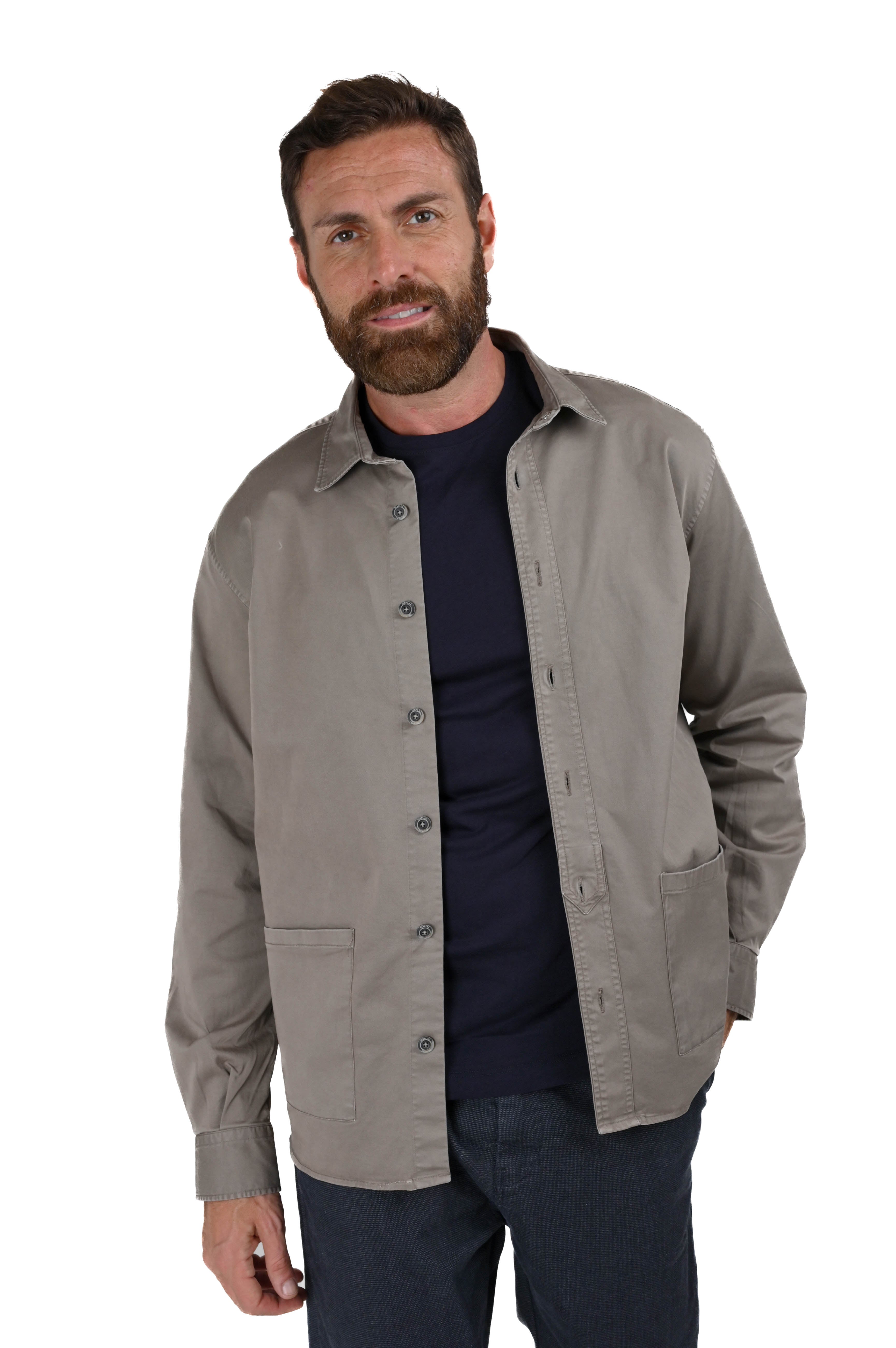 Sun Bull beige regular cotton shirt FW24/25