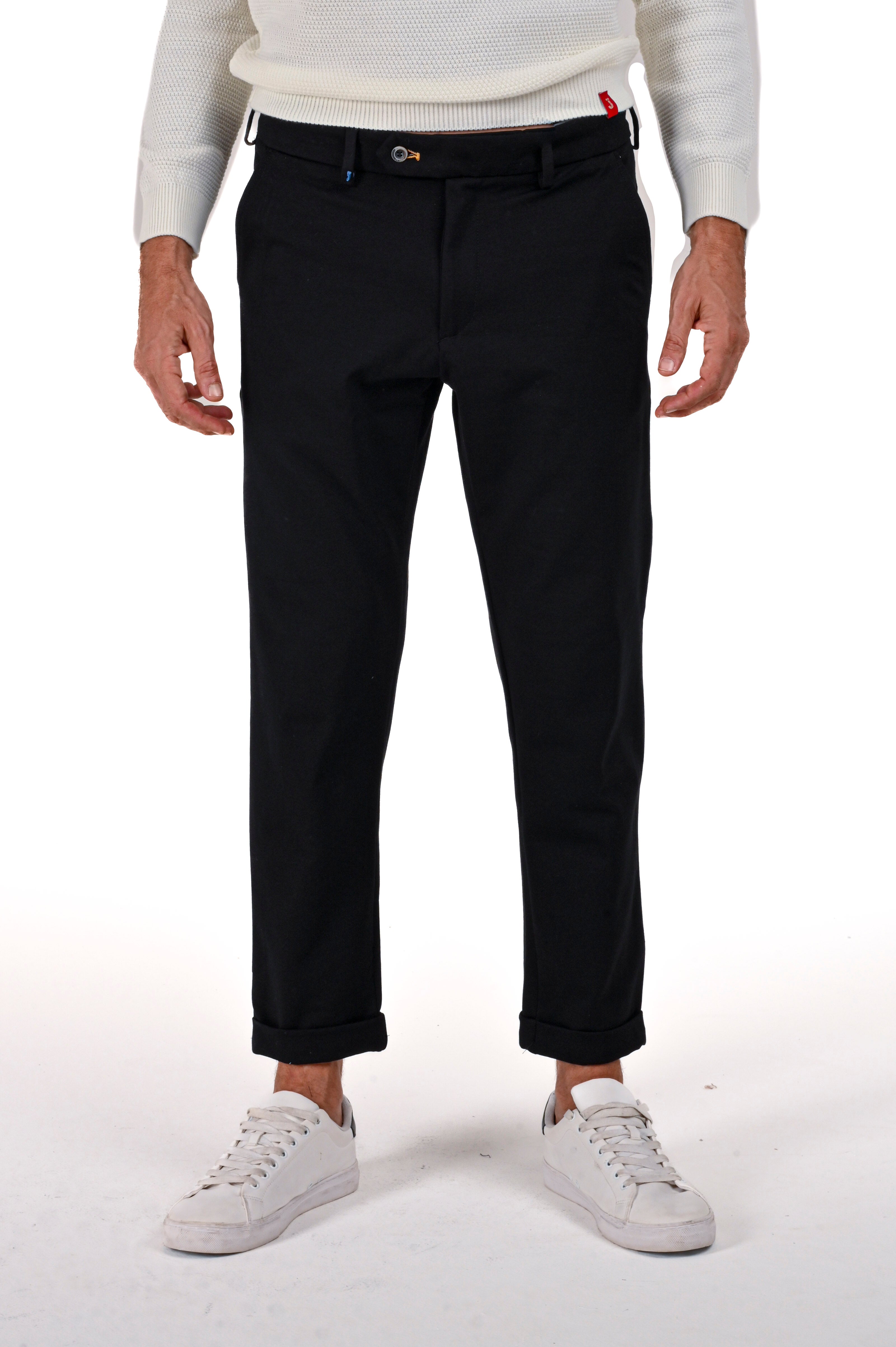 Pantaloni classici slim Racket Baton nero FW24/25