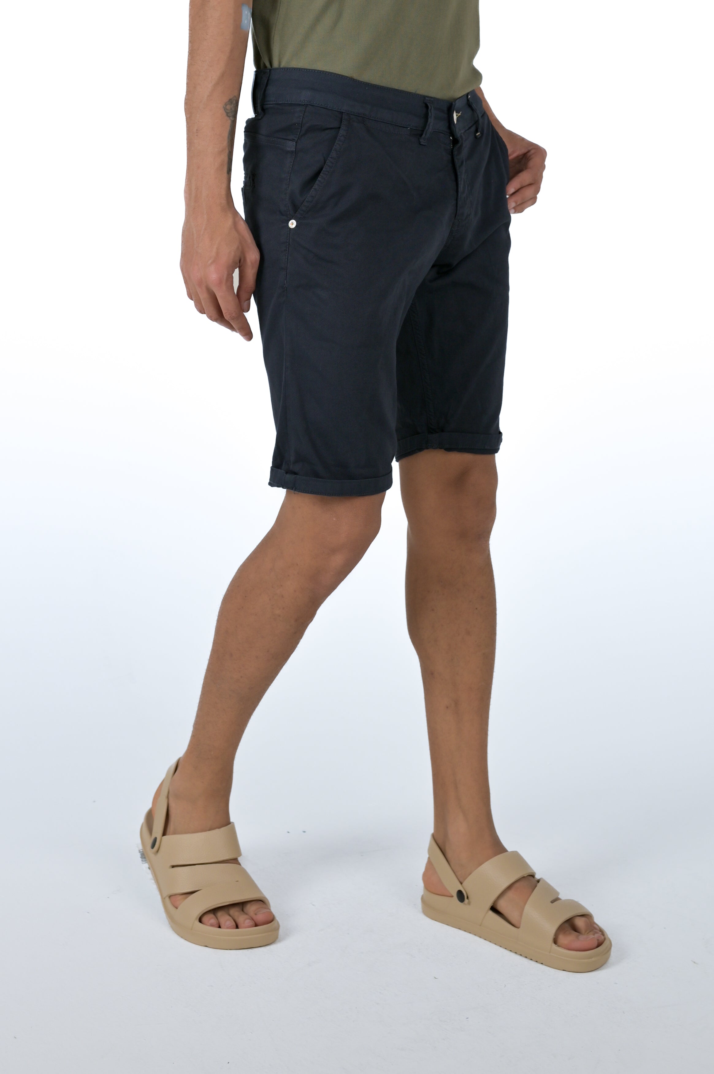 Cristian Maldive Beige SS25 slim cotton Bermuda shorts