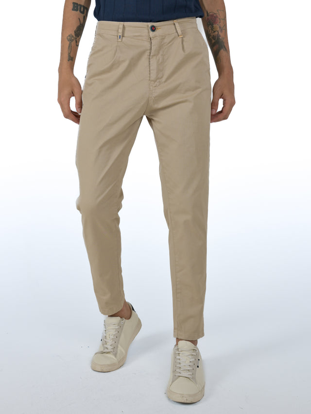 Pantaloni tapered New Private Old Beige SS24