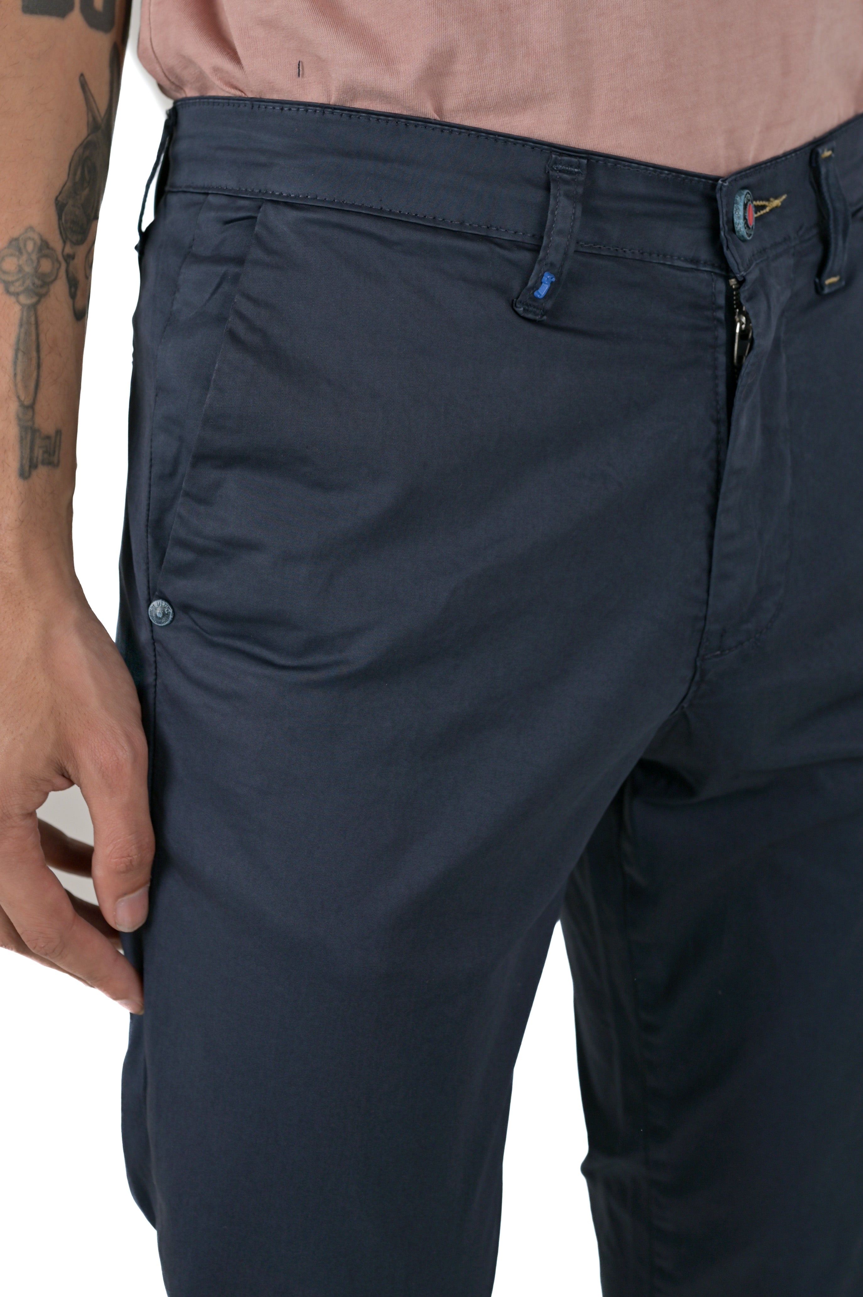Pantaloni in cotone slim Sonic Raso Blu SS26