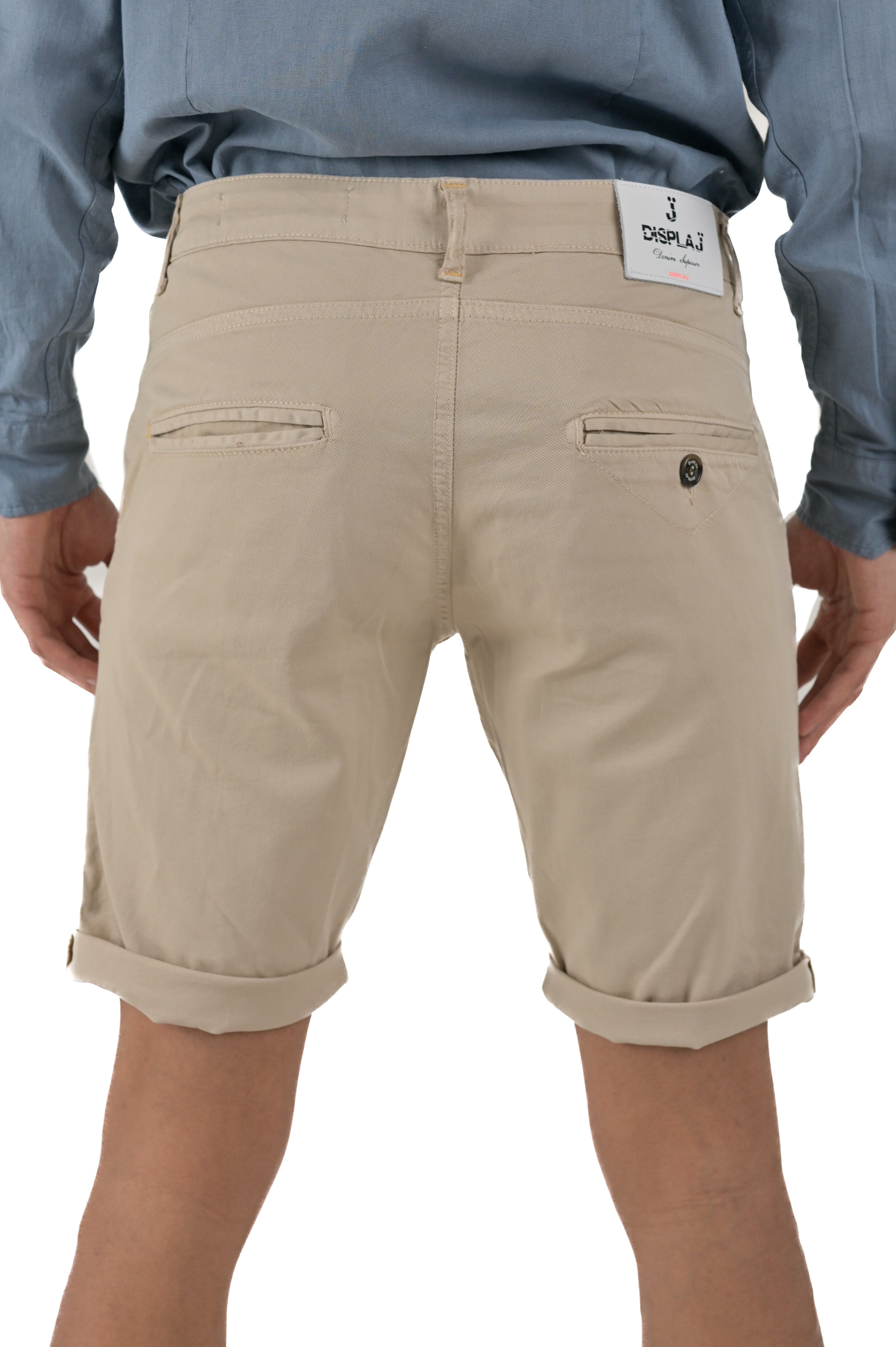 Cristian Maldive Beige SS25 slim cotton Bermuda shorts