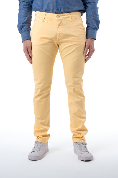 Pantaloni in cotone slim Kinos Senape SS26