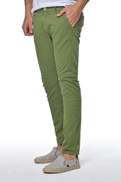 Pantaloni in cotone slim Kinos Verde Pera SS26