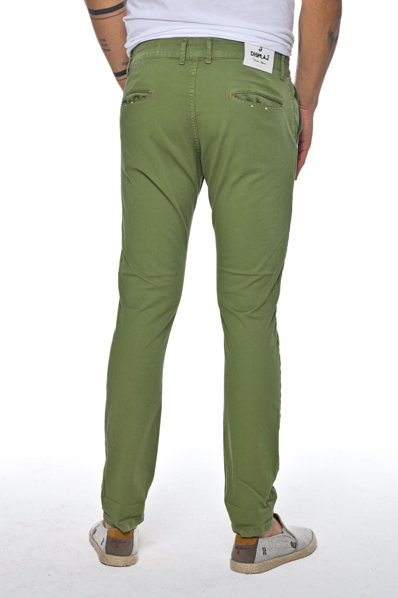 Pantaloni in cotone slim Kinos Verde Pera SS26