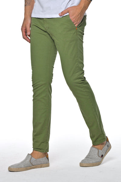 Pantaloni in cotone slim Kinos Verde Pera SS26