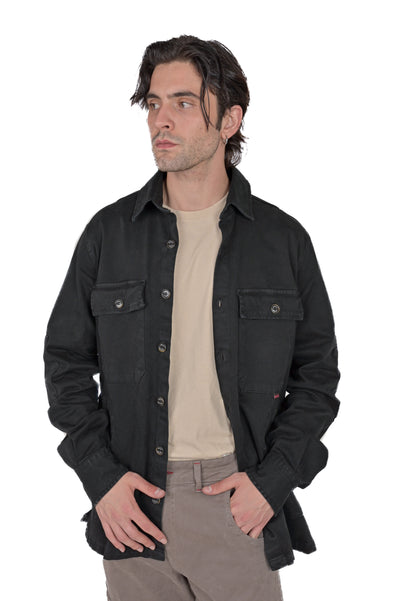 Camicia in cotone regular Adige nero FW24/25