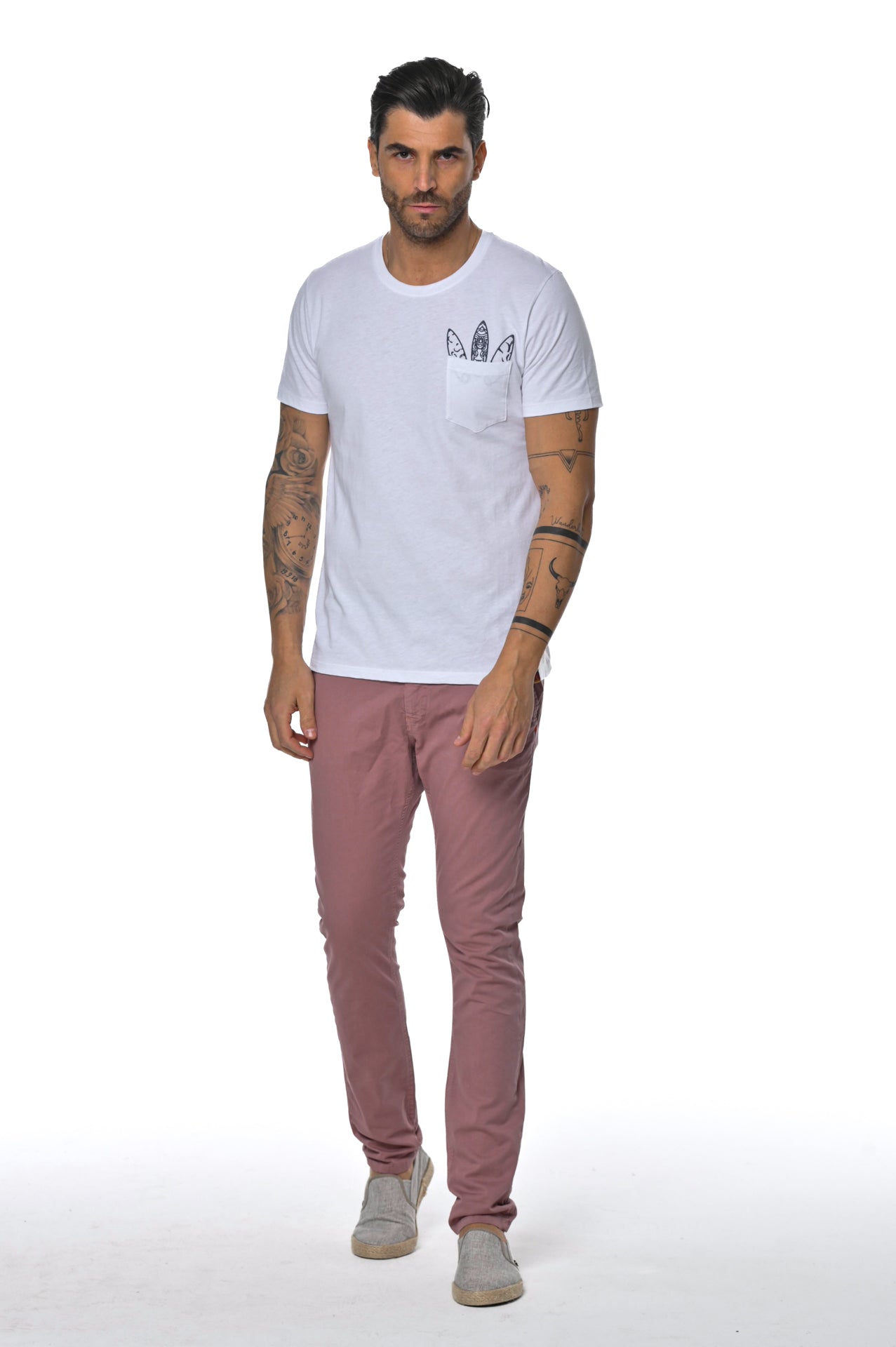 Pantaloni in cotone slim Kinos Rosa SS26