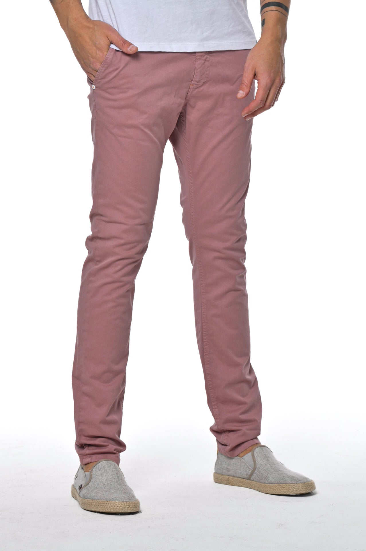 Pantaloni in cotone slim Kinos Rosa SS26