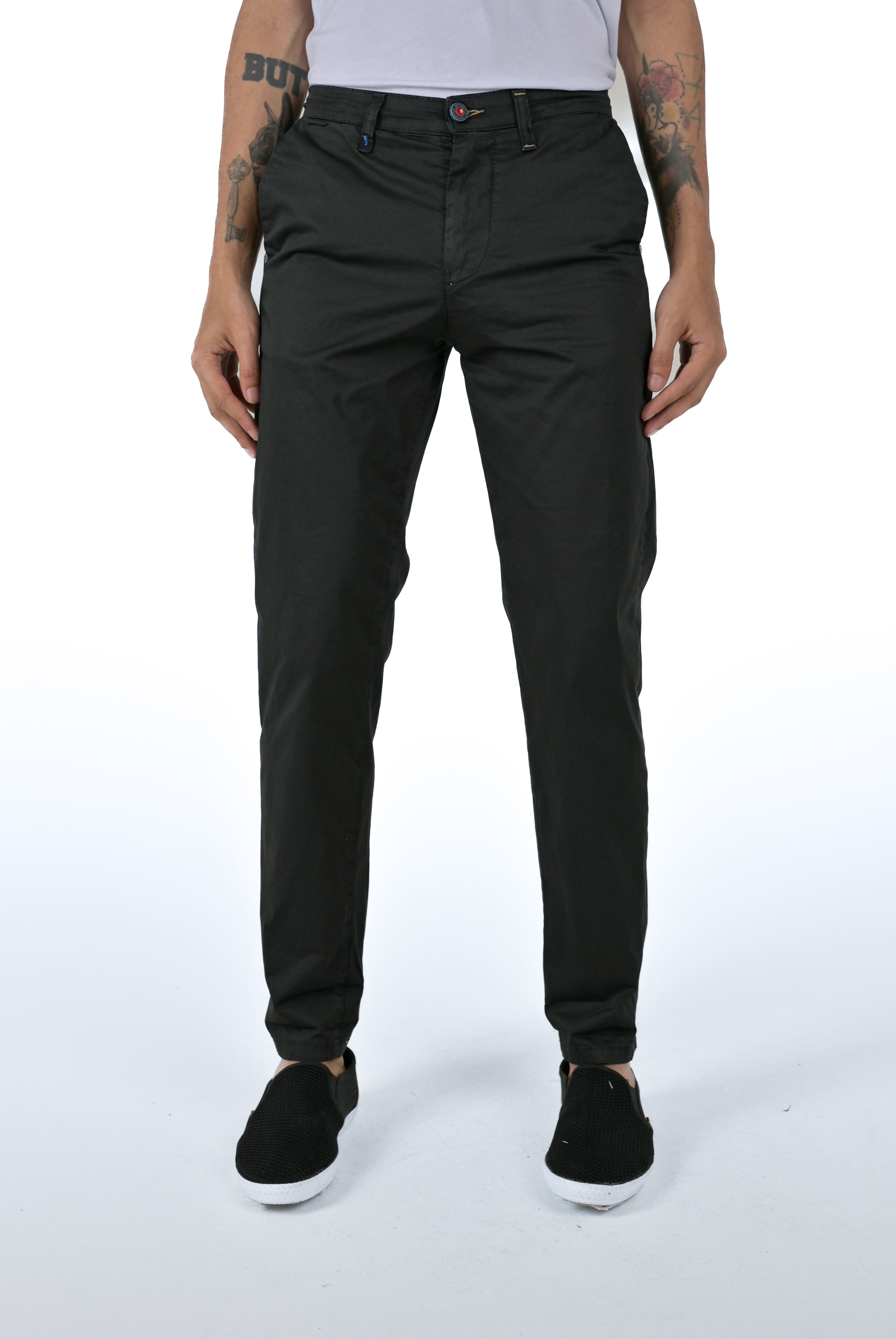 Pantaloni in cotone slim Sonic Raso Nero SS26