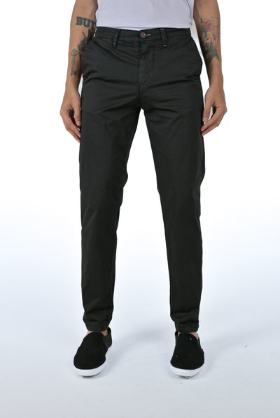 Pantaloni in cotone slim Sonic Raso Nero SS26