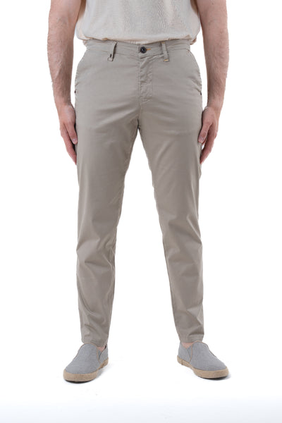 Pantaloni in cotone slim Sonic Raso Beige SS26