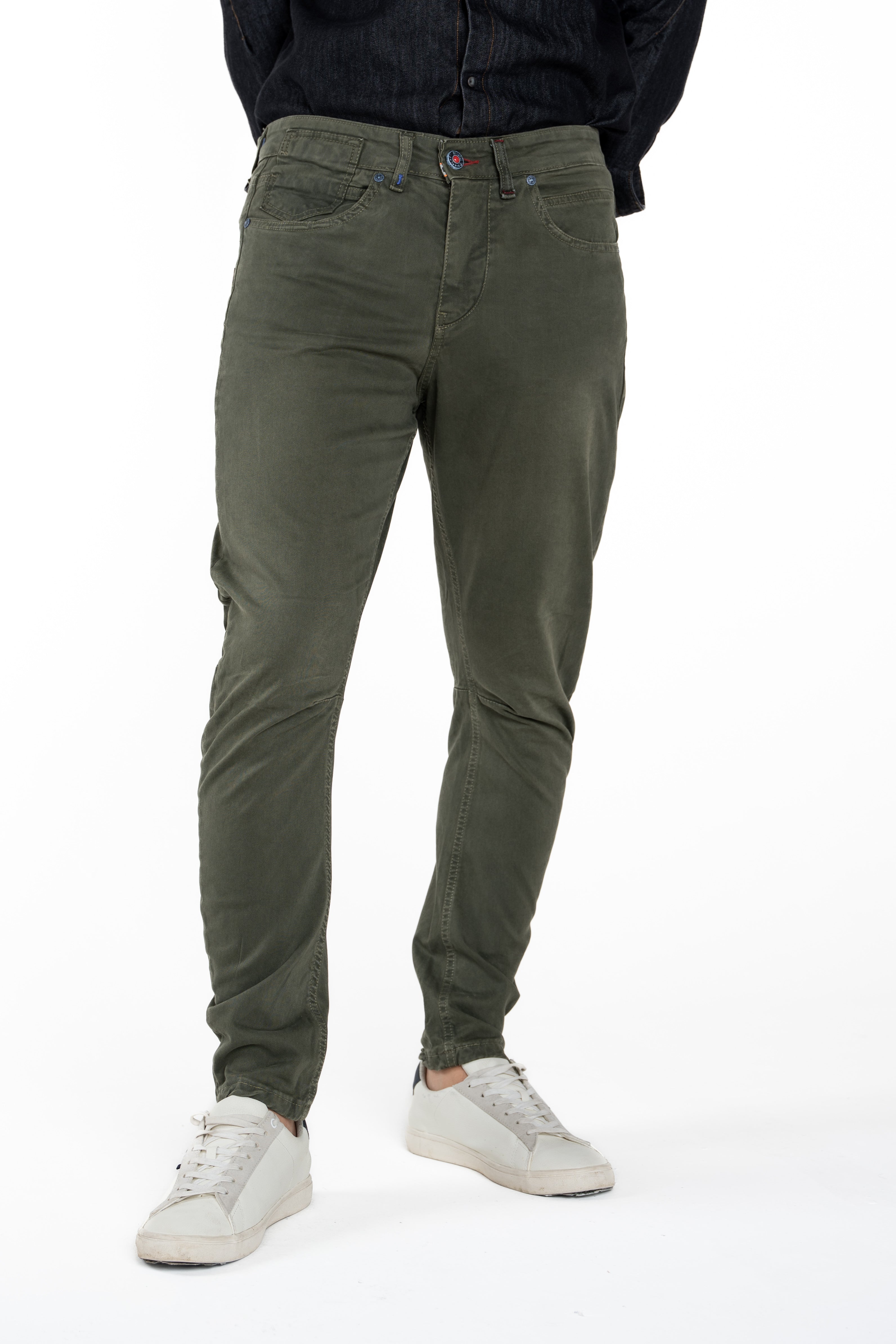 Kron Green Tapered Cotton Trousers FW24/25