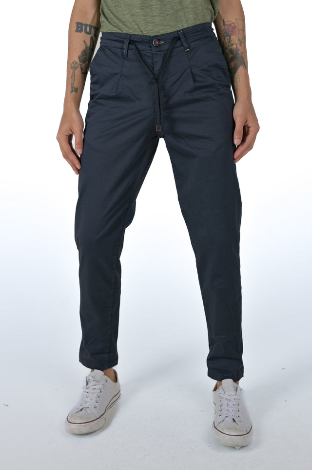 Pantaloni regular Different Raso Blu SS24