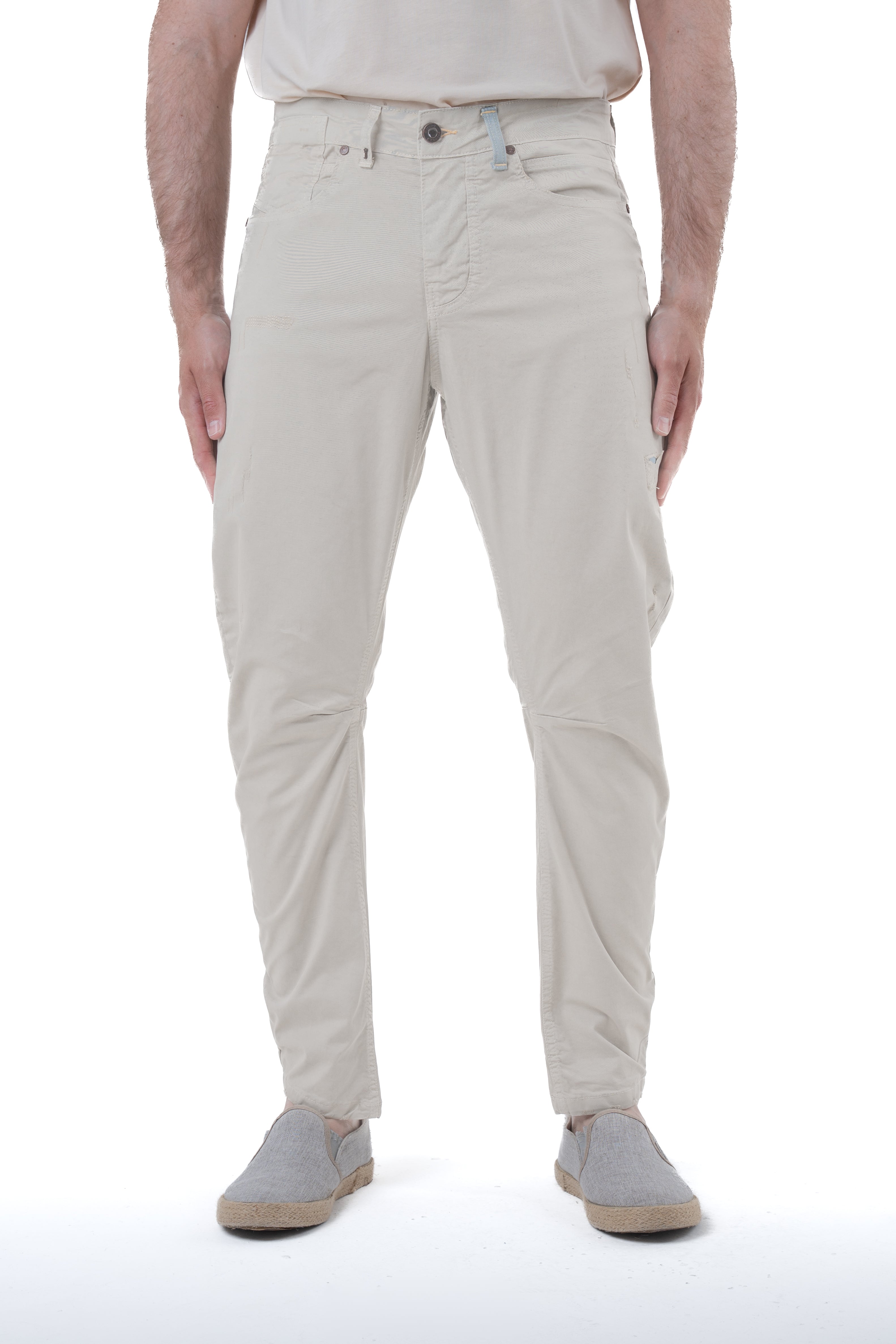Kron AM3 beige tapered cotton trousers SS24
