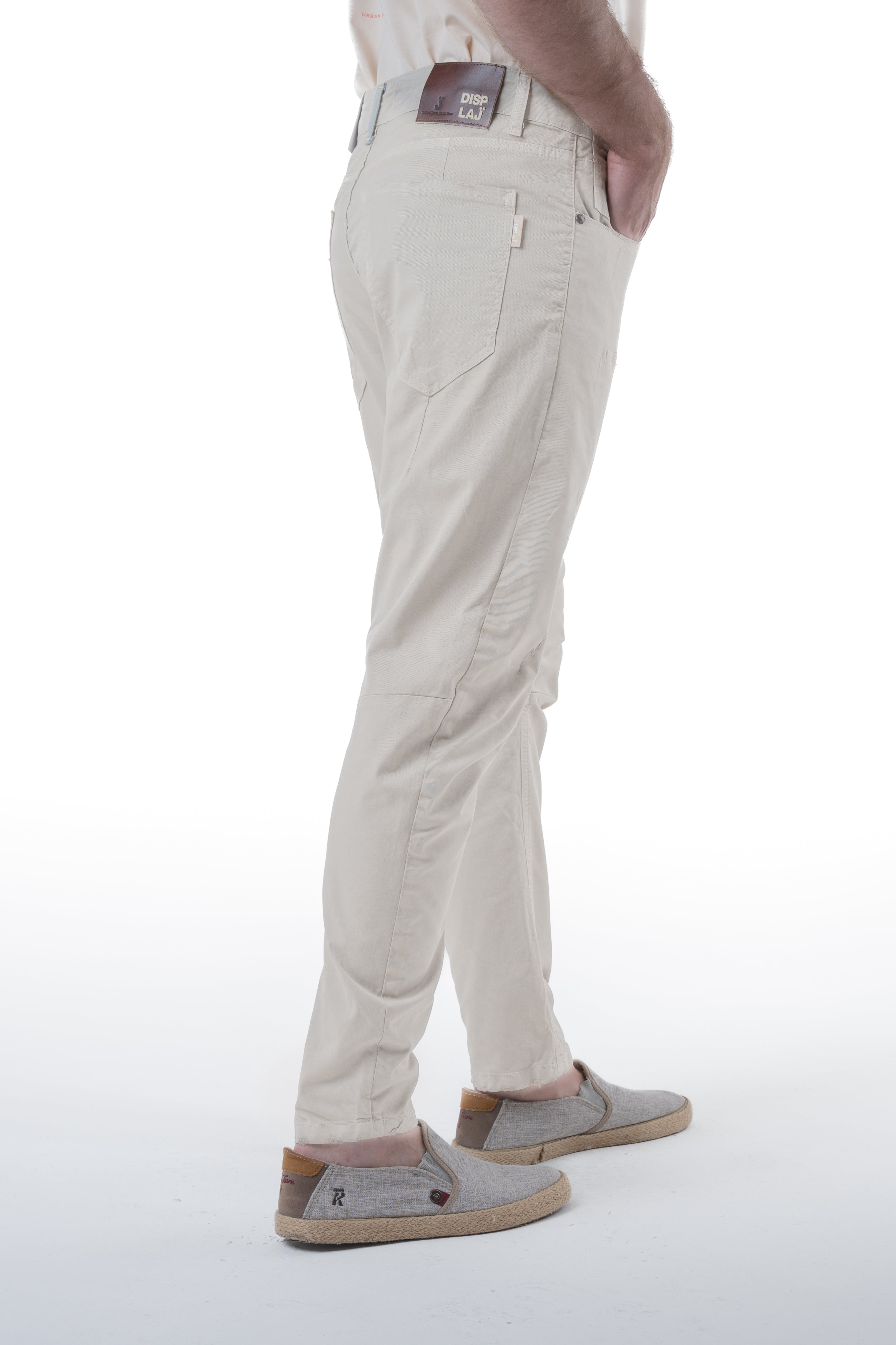 Kron AM3 beige tapered cotton trousers SS24