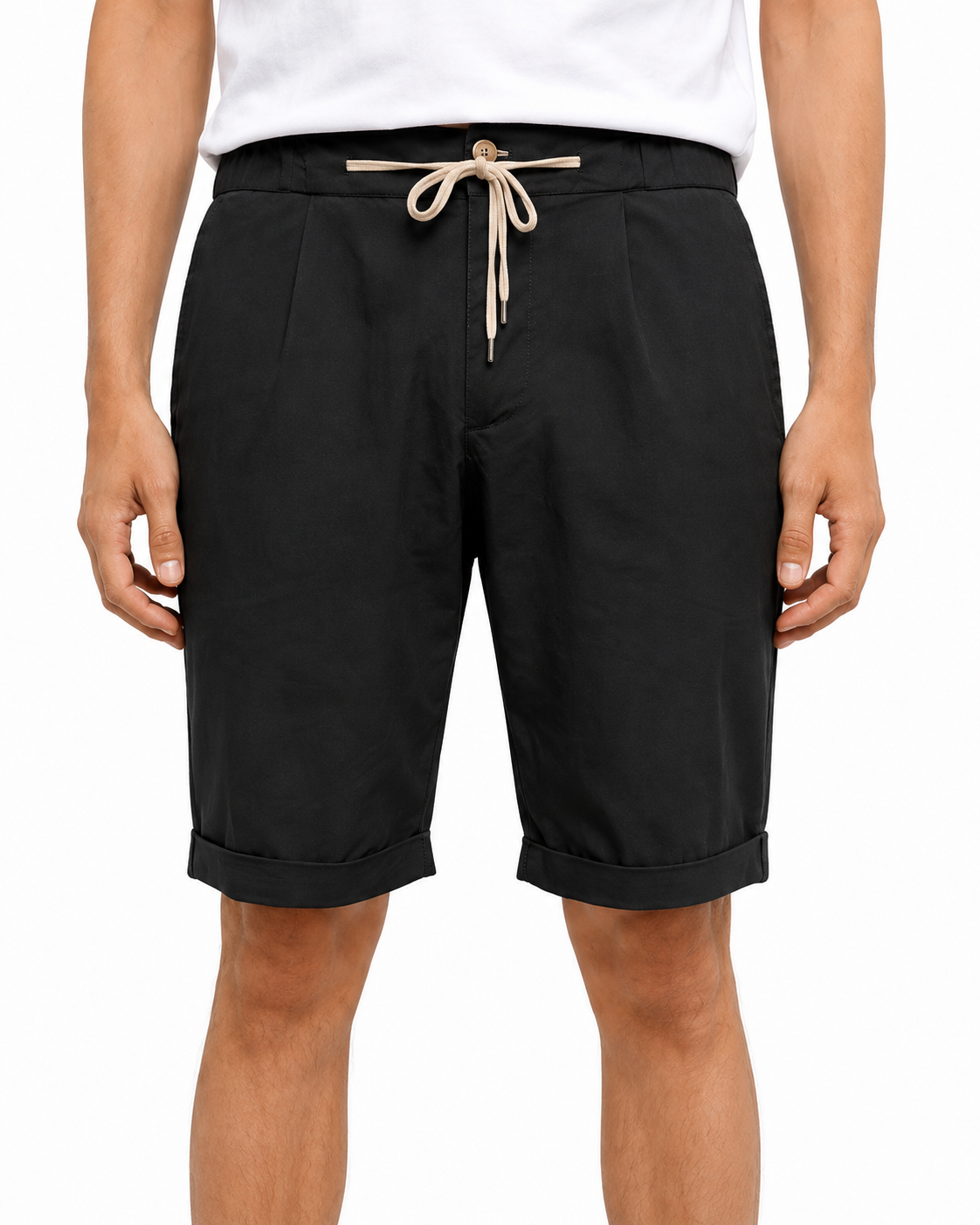 Bermuda in cotone slim Split Ciondolo SS25