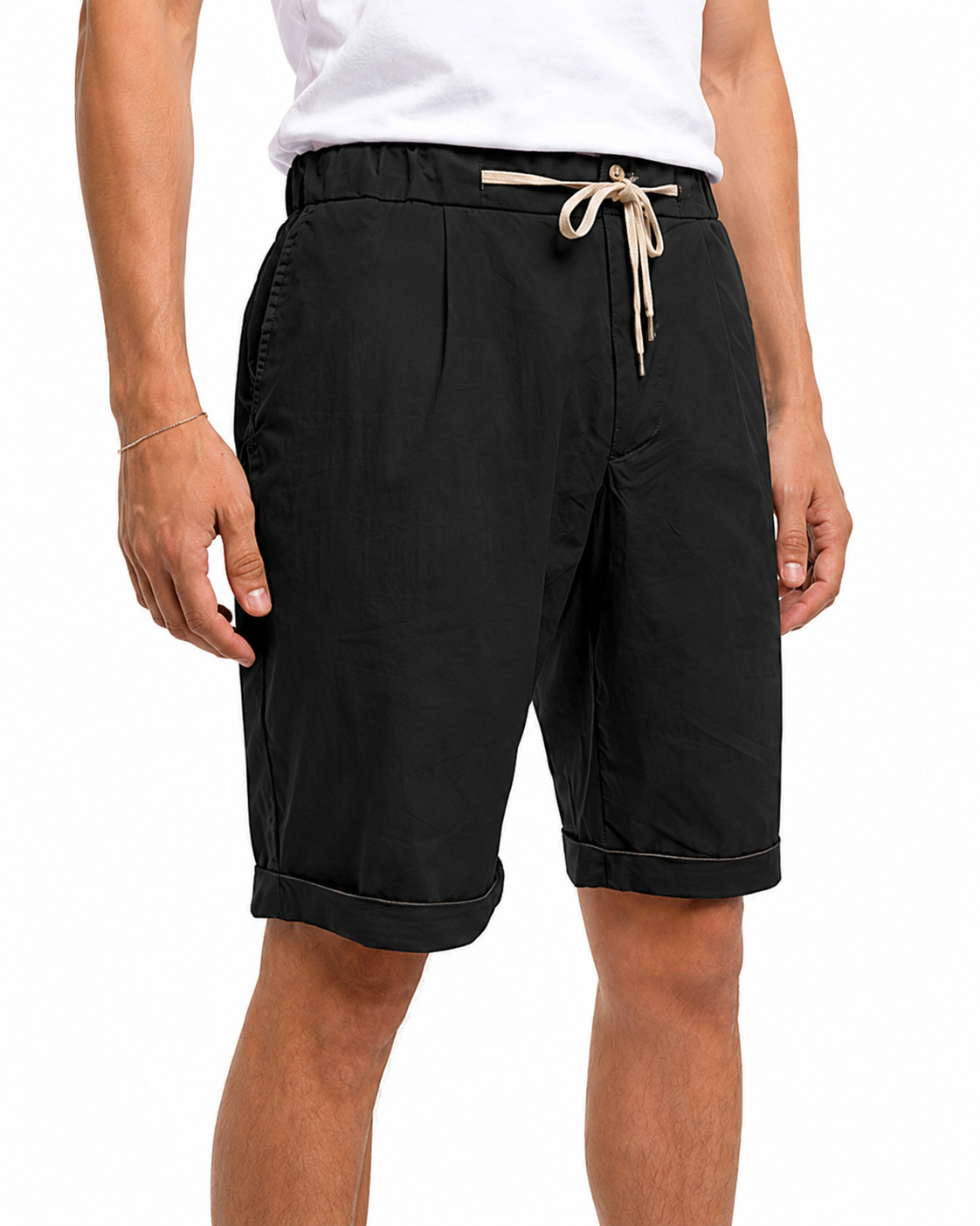 Bermuda in cotone slim Split Ciondolo SS25