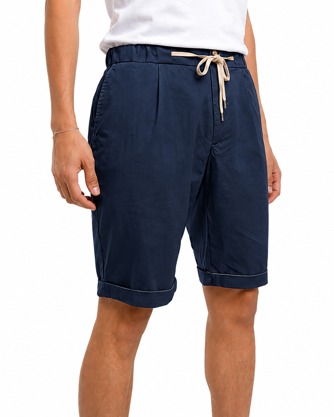 Bermuda in cotone slim Split Ciondolo SS25