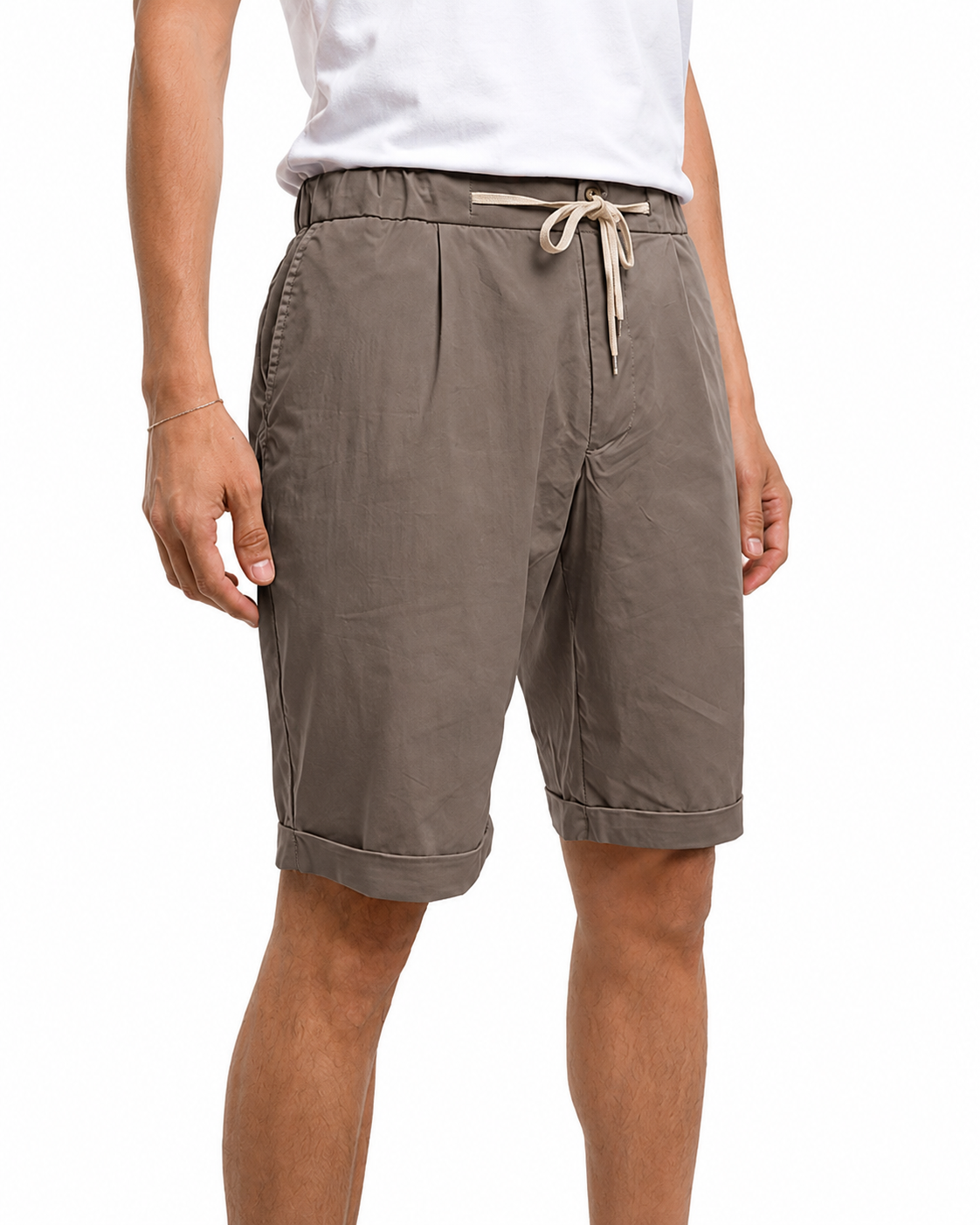 Bermuda in cotone slim Split Ciondolo SS25