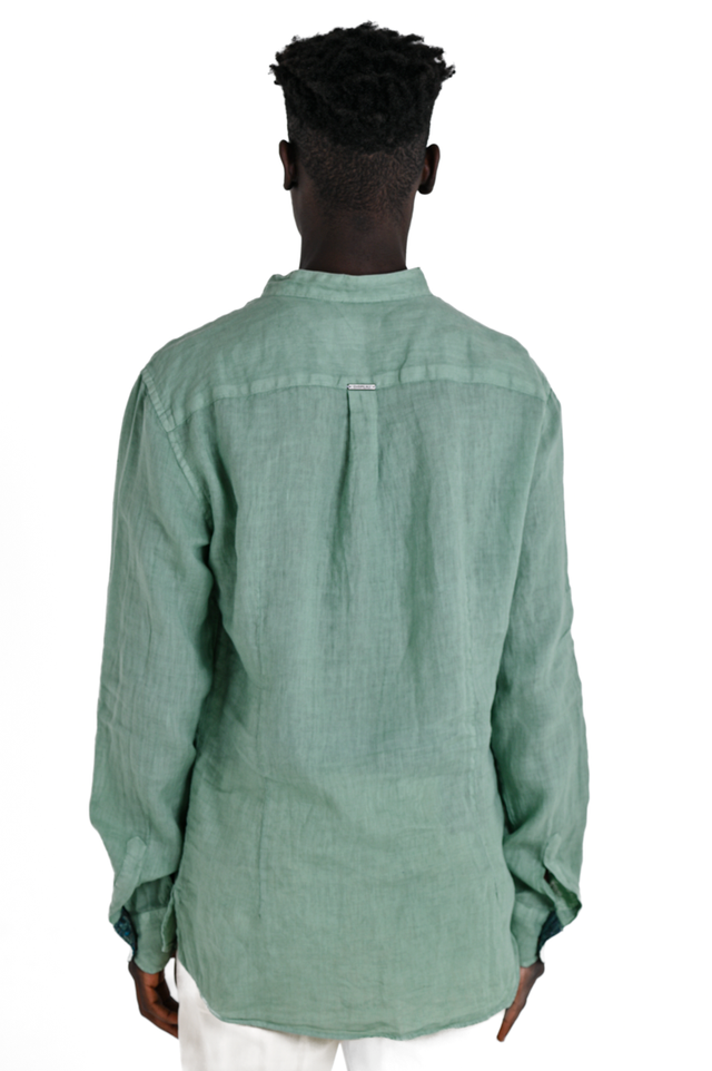 Camicia in lino regular Paul Lino Verde Acqua SS24