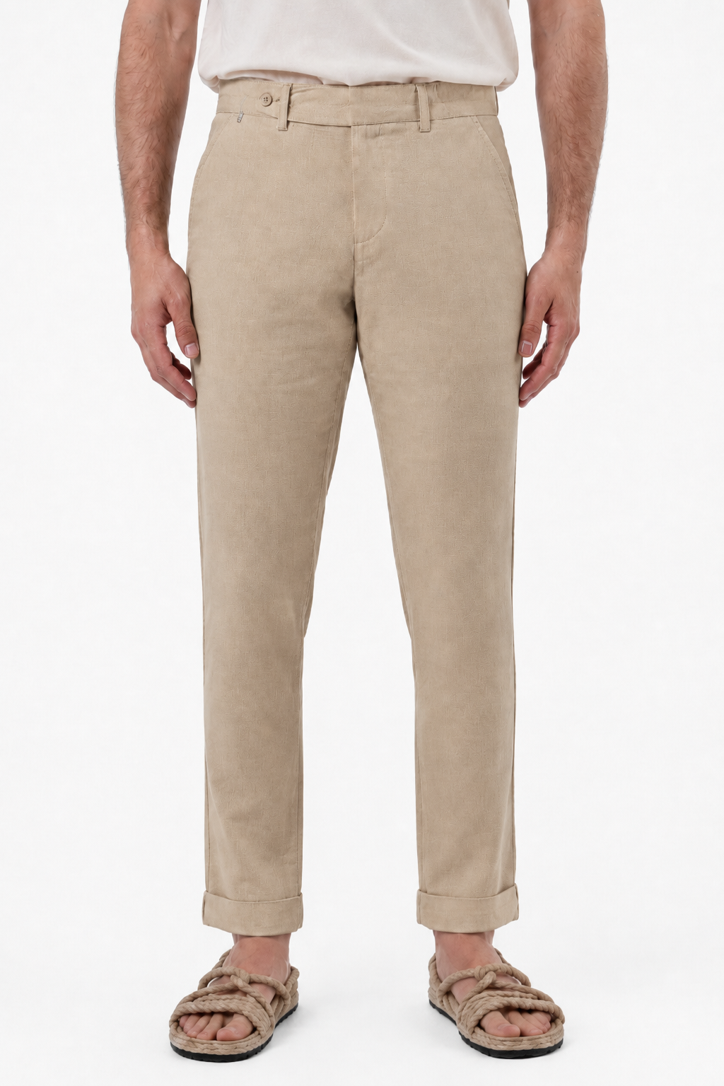 Pantaloni Classici slim Racket Lino beige SS26