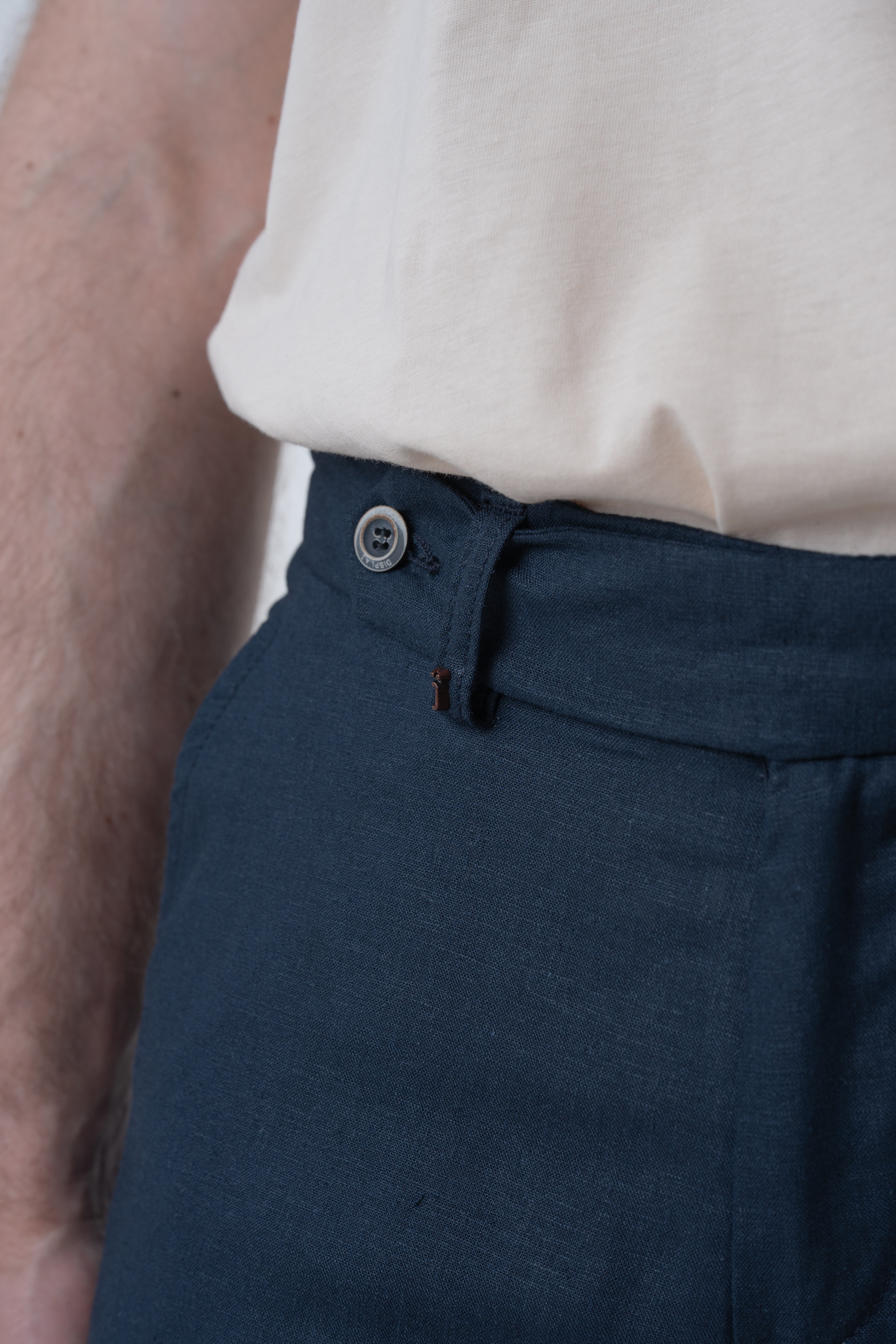 Pantaloni Classici slim Racket Lino blu SS26