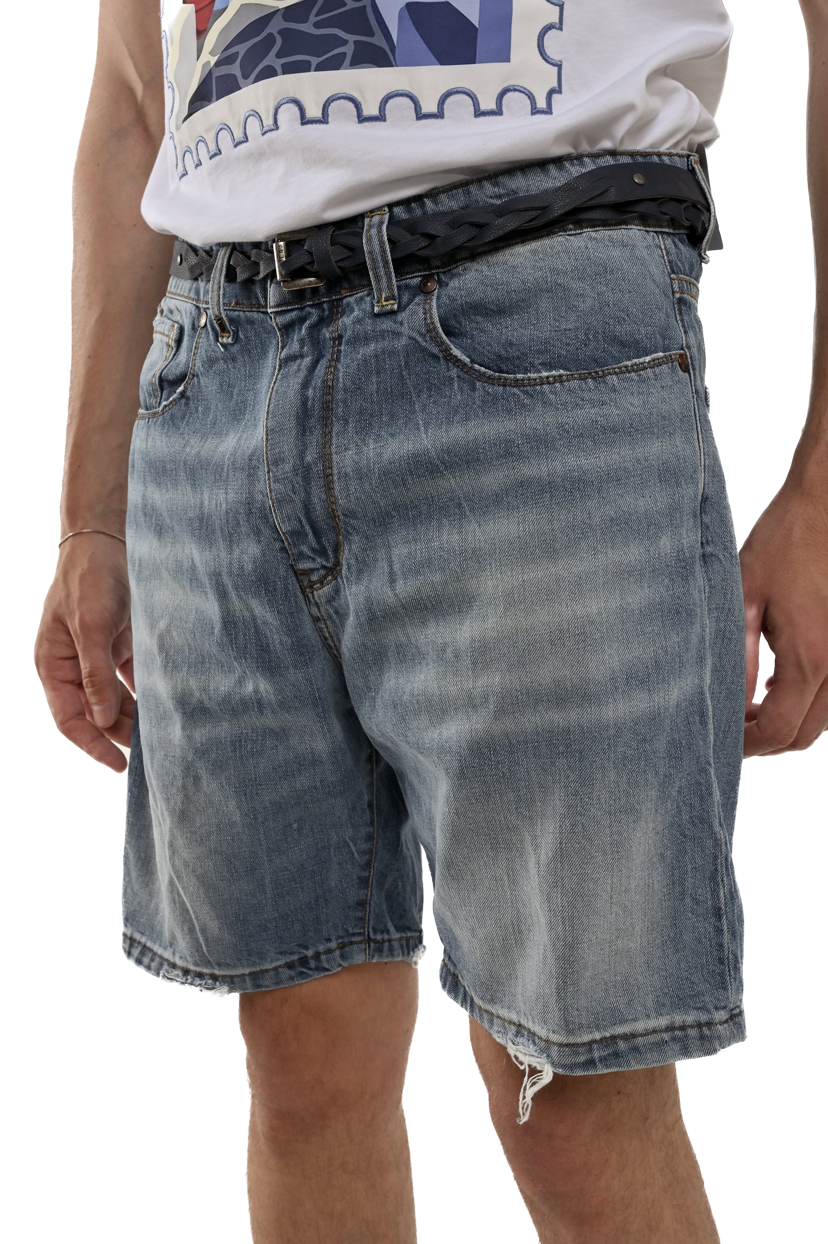 Lobo PR107 SS24 slim denim shorts