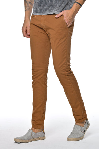 Pantaloni in cotone slim Kinos Caramello SS26