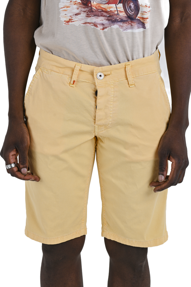 Cristian Maldive Beige SS25 slim cotton Bermuda shorts