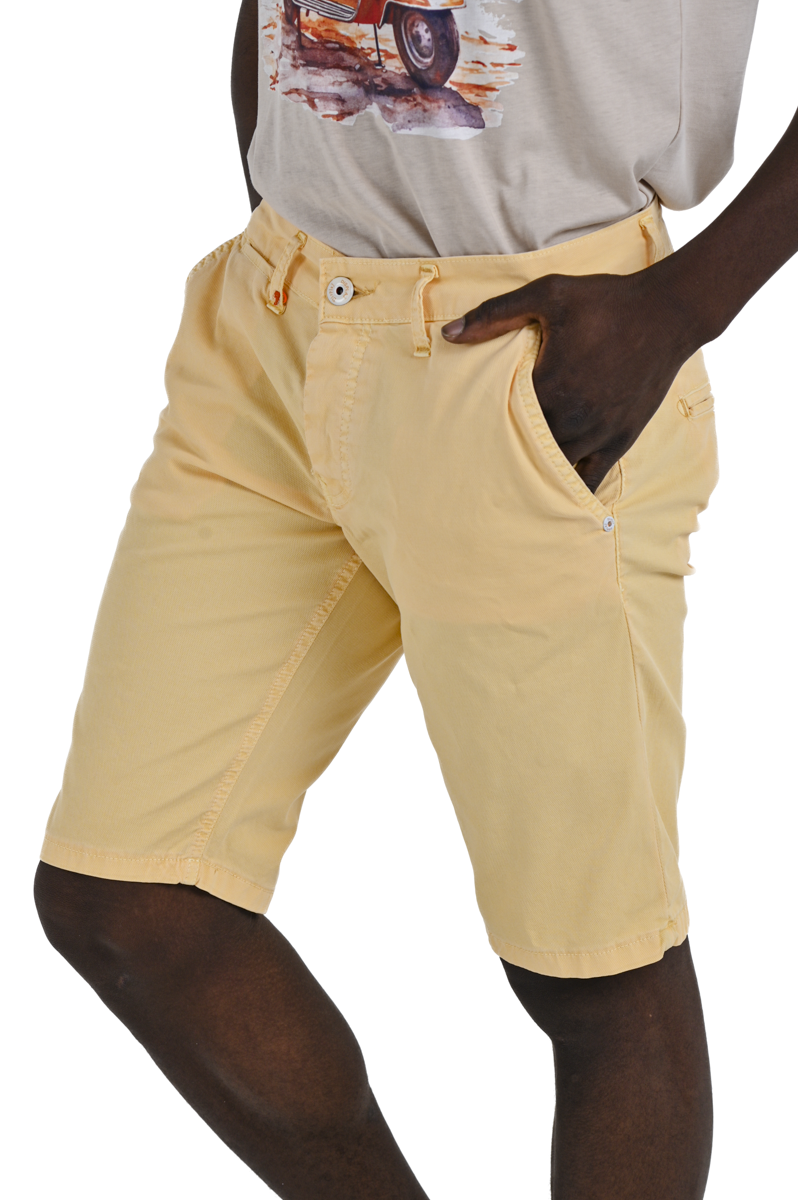 Cristian Maldive Beige SS25 slim cotton Bermuda shorts