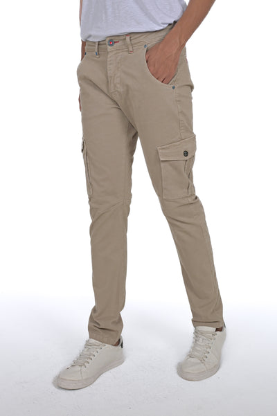 Cezanne beige slim cotton trousers FW24/25