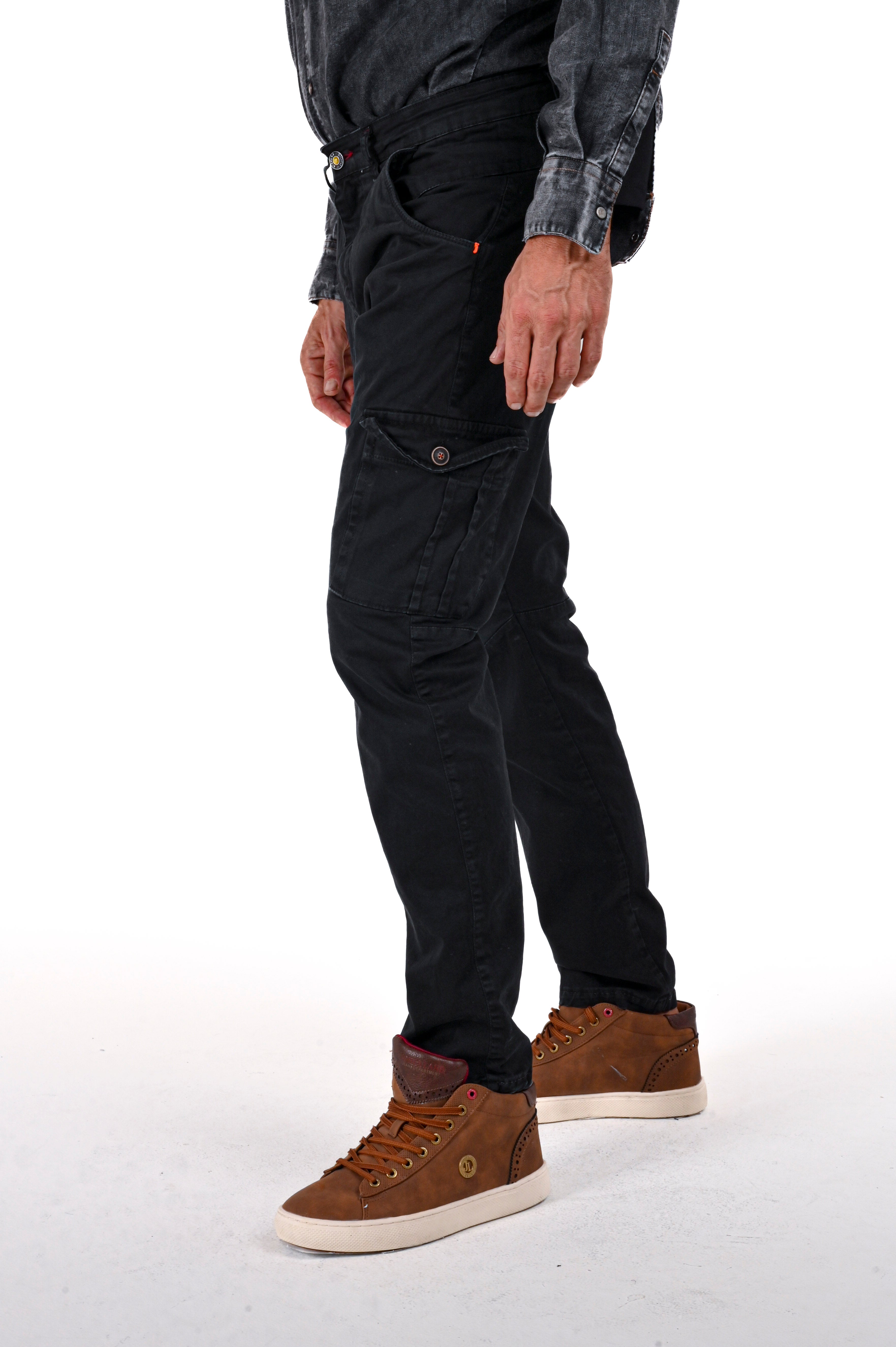 Cezanne Slim Cotton Trousers Black FW24/25