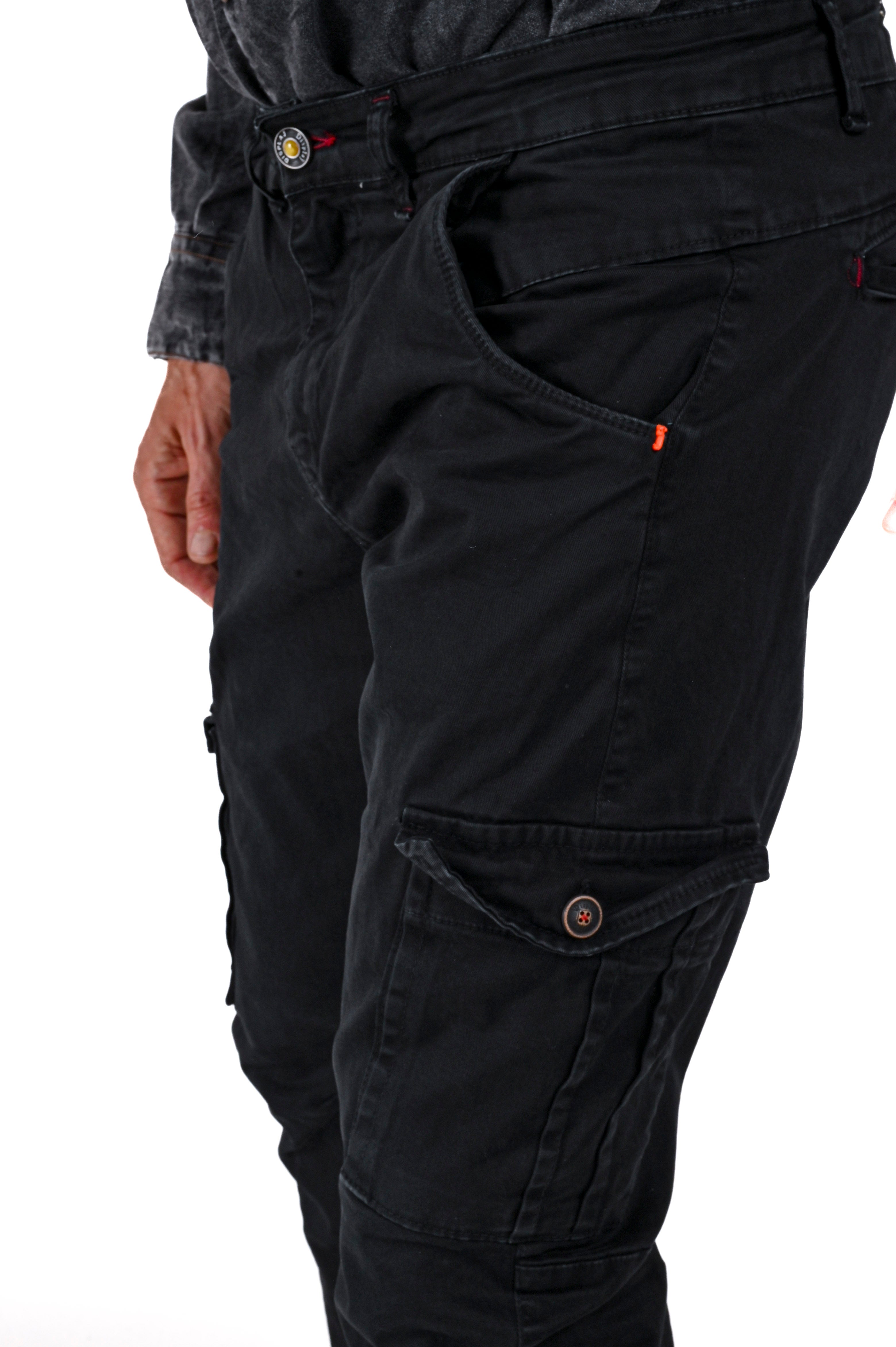 Cezanne Slim Cotton Trousers Black FW24/25