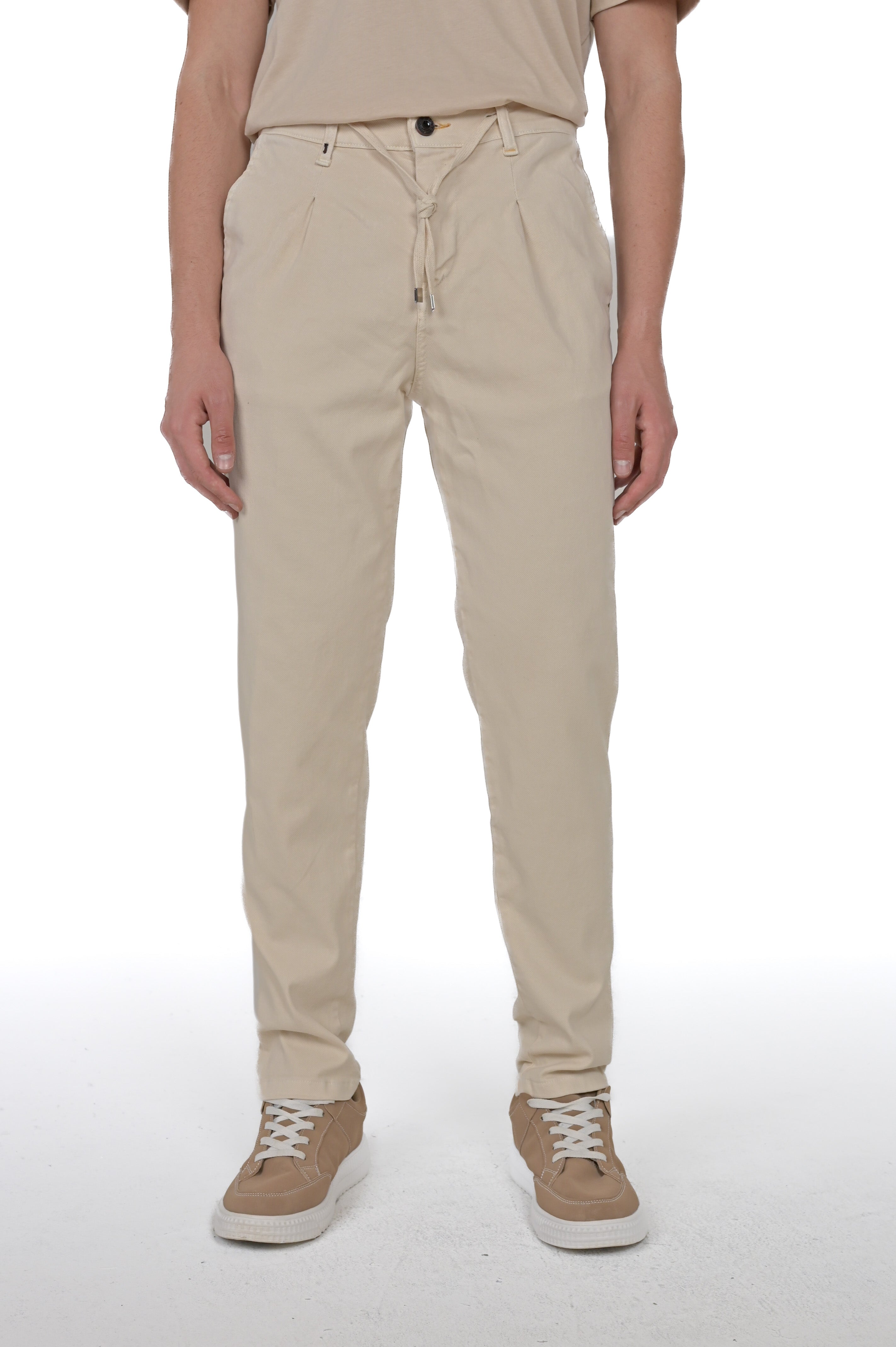 Different Berlino beige regular cotton trousers FW24/25